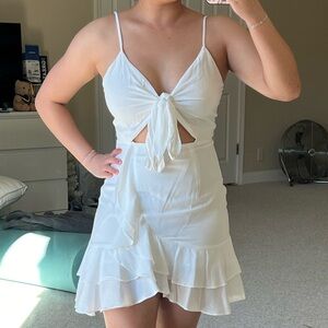 NEVER WORN Forever 21 White Ruffle Mini Dress